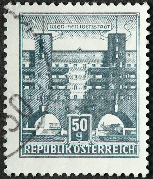 istock Vienna arched gates on an old Austrian postage stamp 184882823
