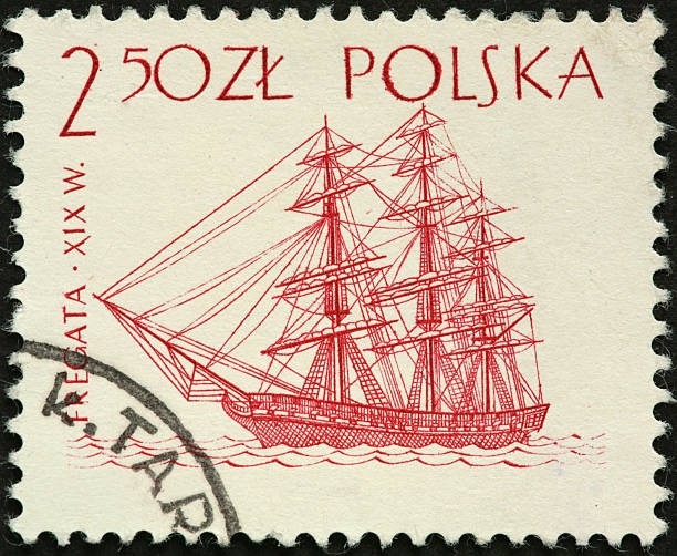 istock vintage sailing ship on a Polish postage stamp 184882938