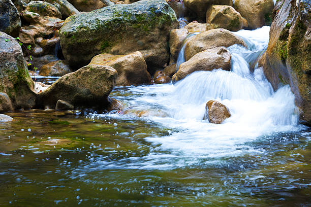 Crimea waterfall Crimea static landscapes with waterfall letchworth garden city stock pictures, royalty-free photos & images