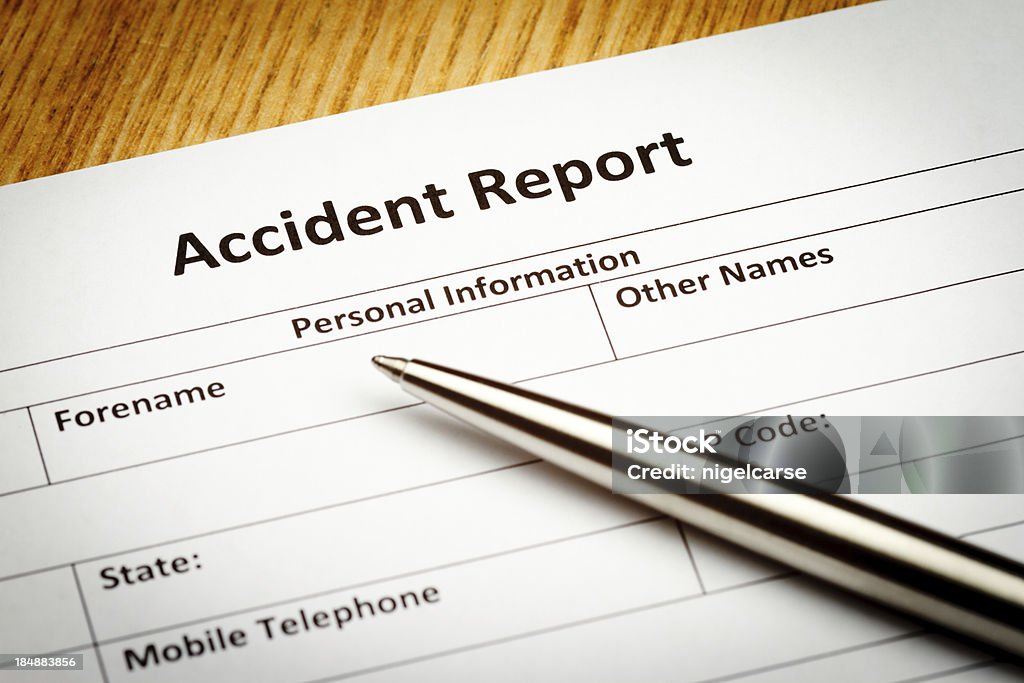 Formulário de relatório de acidente - Foto de stock de Acidente royalty-free