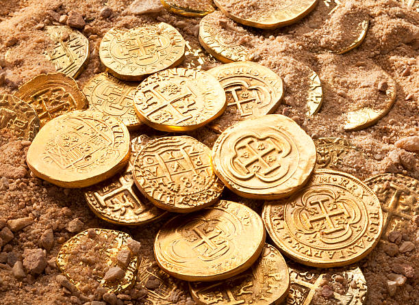 ouro doubloons - antiquities imagens e fotografias de stock