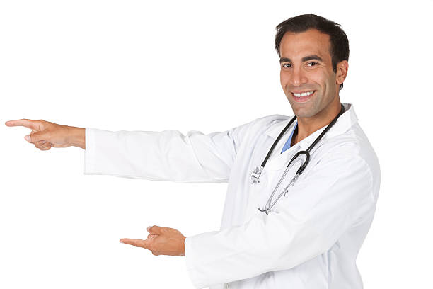 istock Male doctor presenting 184884386