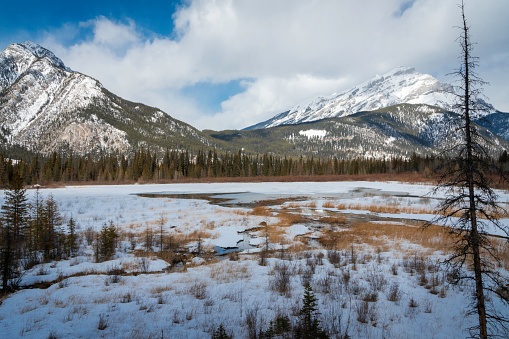 Winter scenery, Cave and Basin, Banff, Alberta, Canada