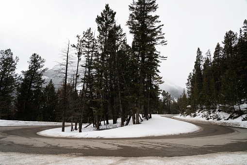 Curved Road above Banff, Alberta, Canada
