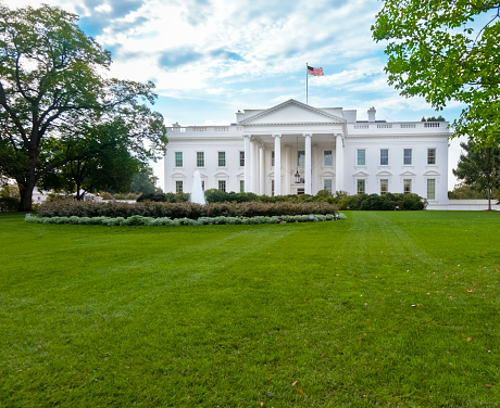 The north facade of the White House.