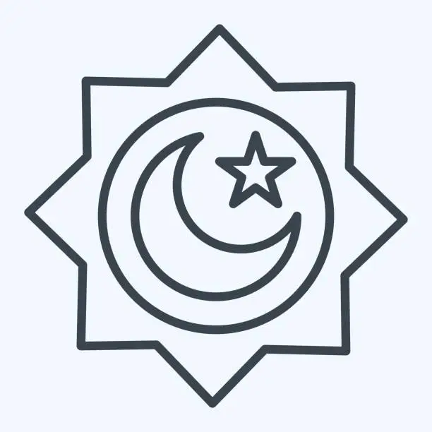 Vector illustration of Icon Rub el Hizb. related to Ramadan symbol. line style. simple design editable. simple illustration
