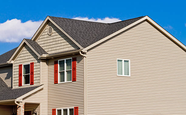 istock New Home with vinyl siding, gutters and shutters 184885789
