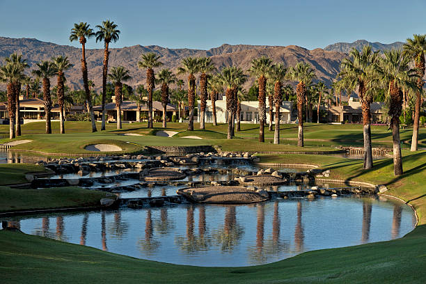 Resort Golf Community Golf Resort and Retirement Community in Palm Desert California palm desert pool stock pictures, royalty-free photos & images