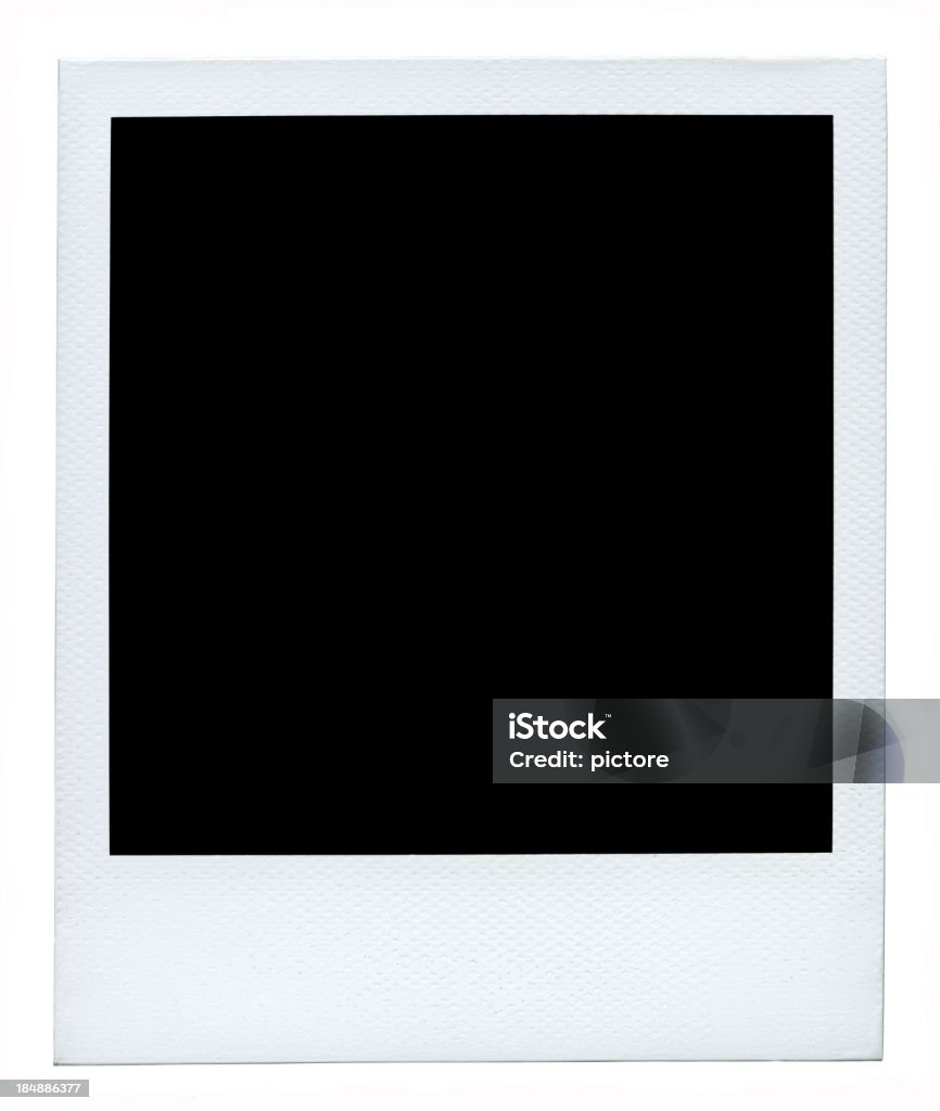 Blank photo (Authentic polaroid with lots of details) +54 Megapixels. Blank photo isolated on white Background. Instant Print Transfer Stock Photo