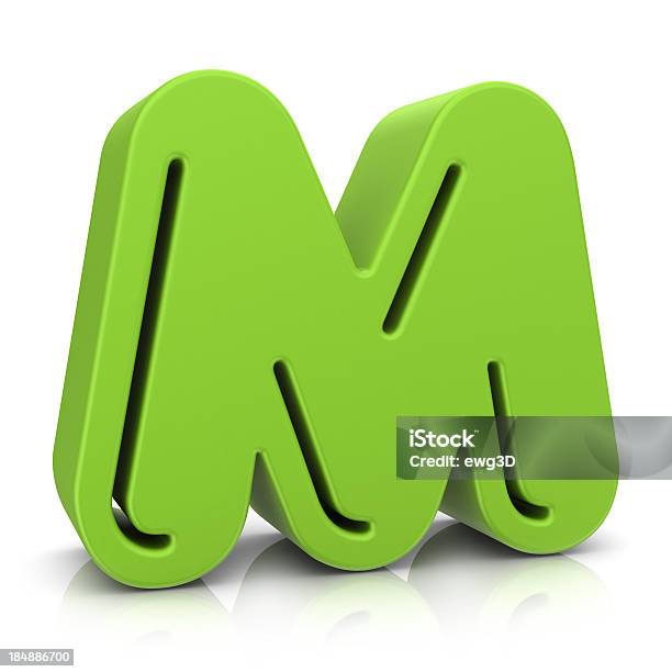 Zielony Litera M - zdjęcia stockowe i więcej obrazów Litera M - Litera M, Trójwymiarowy, Alfabet
