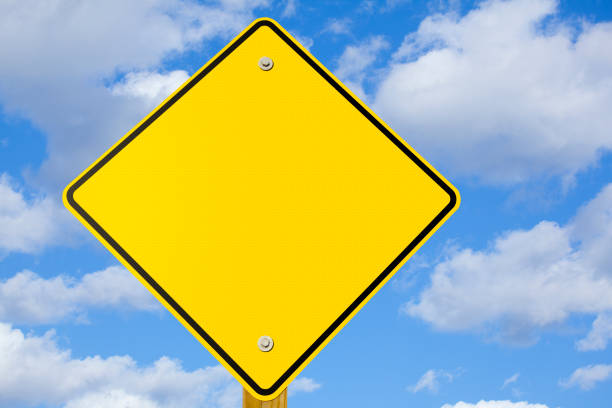 istock Blank Yellow Warning or Yield Sign 184887118