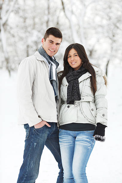 istock Beautiful couple standing and looking at the camera. 184887439