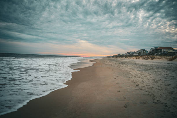 Sunrise over the ocean in Sunset Beach , Brunswick County North Carolina