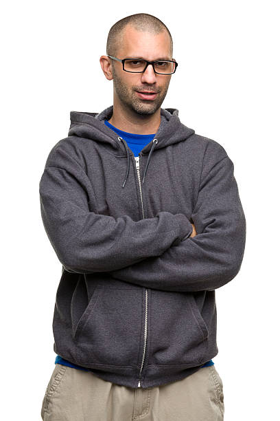 istock Man in Sweatshirt and Glasses Posing 184887496