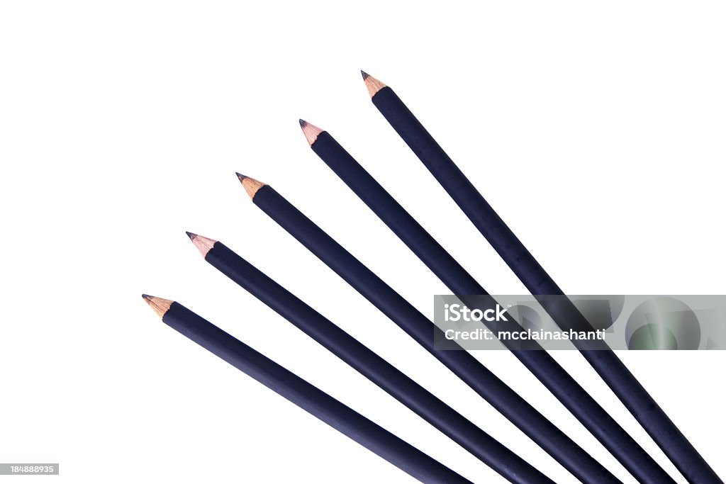 Five Pencils разделенных на белом фоне - Стоковые фото Анализировать роялти-фри