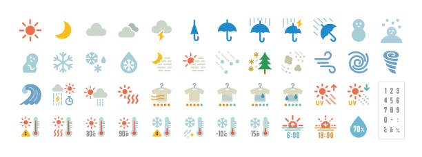 ilustraciones, imágenes clip art, dibujos animados e iconos de stock de icono de clima - pollen forecast