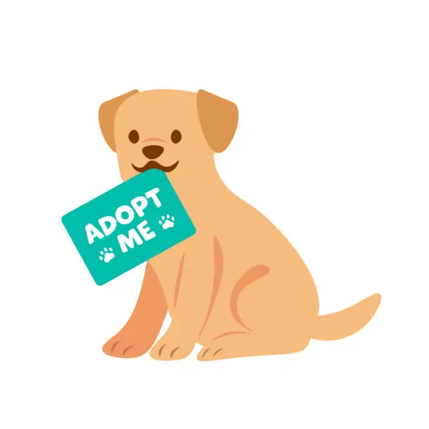 Vector illustration of Adopt Me, Cute Dog.