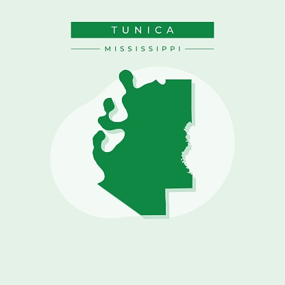 Vector illustration vector of Tunica map Mississippi