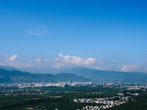 mountain landscape and highway in Kunming province,China