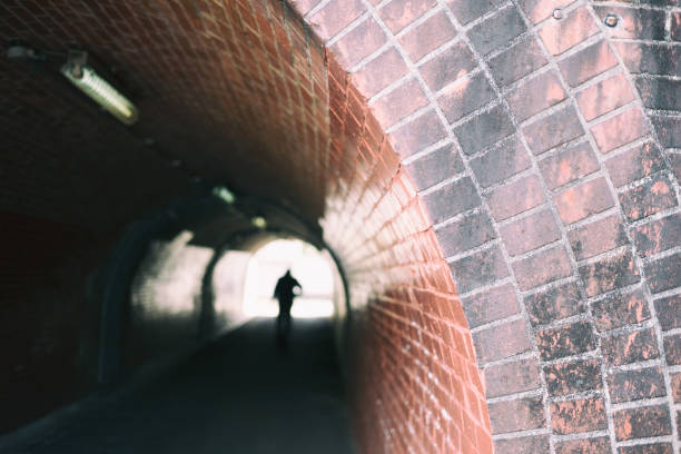 istock Brick tunnel and human shadow 1848928225