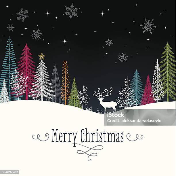 Weihnachten Hintergrund Mit Rentier Stock Vektor Art und mehr Bilder von Weihnachten - Weihnachten, Modern, Rentier