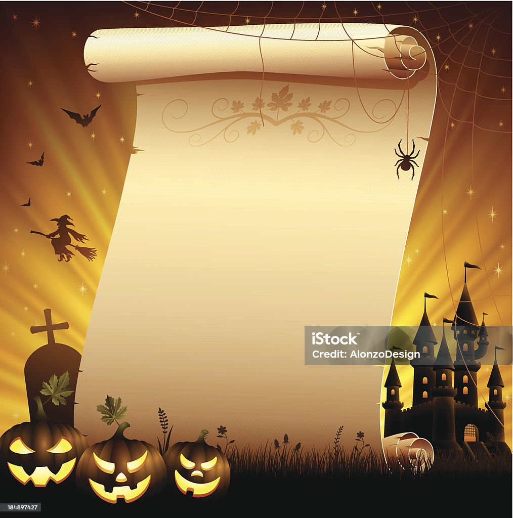 Halloween Przewiń - Grafika wektorowa royalty-free (Ciemny)