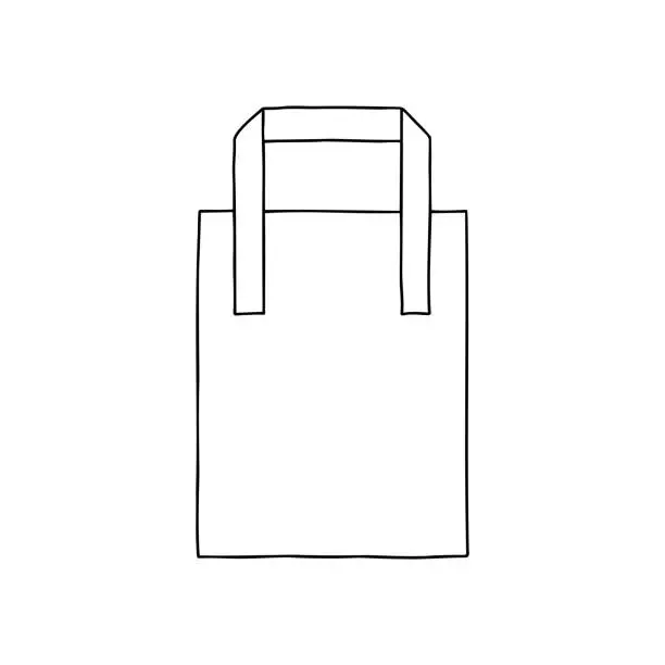 Vector illustration of Paper bag paper bag with handles.