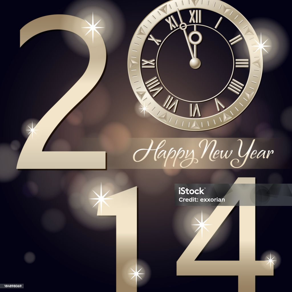 Silvester-Countdown - Lizenzfrei 2014 Vektorgrafik