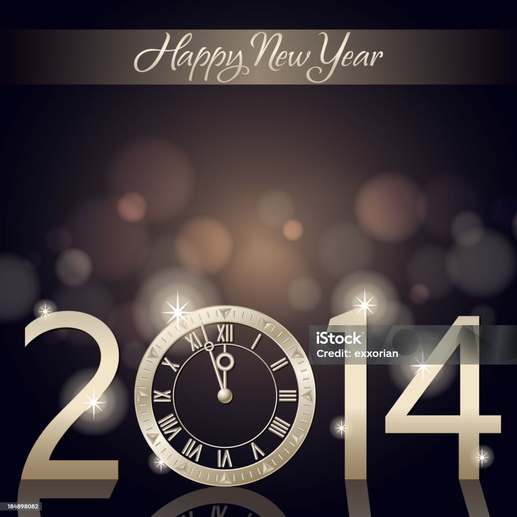 Silvester-Countdown - Lizenzfrei 2014 Vektorgrafik