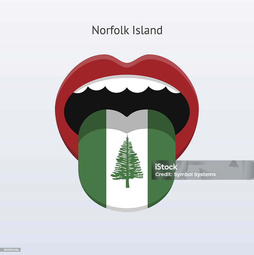 Norfolk Island language. Abstract human tongue. Norfolk Island language. Abstract human tongue. Vector illustration. Abstract stock vector