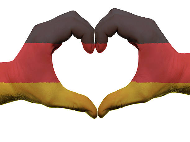 istock Heart and love gesture in germany flag colors by hands 184903665