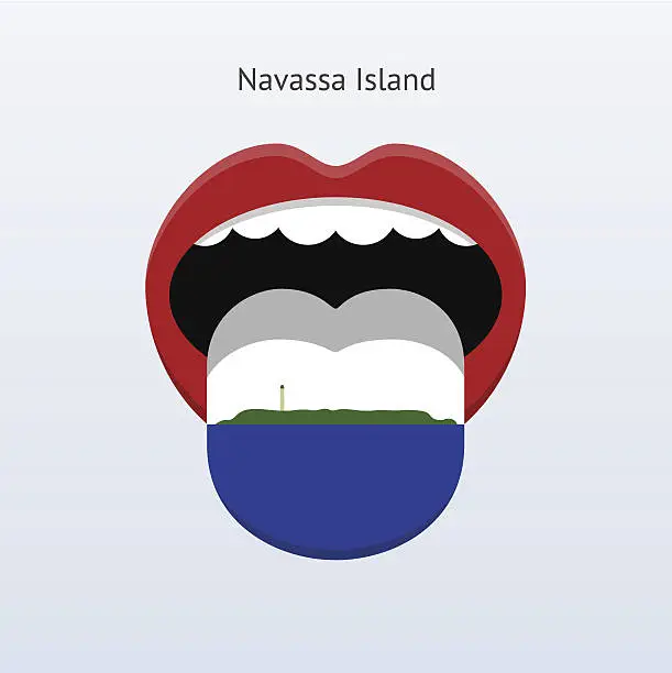 Vector illustration of Navassa Island language. Abstract human tongue.