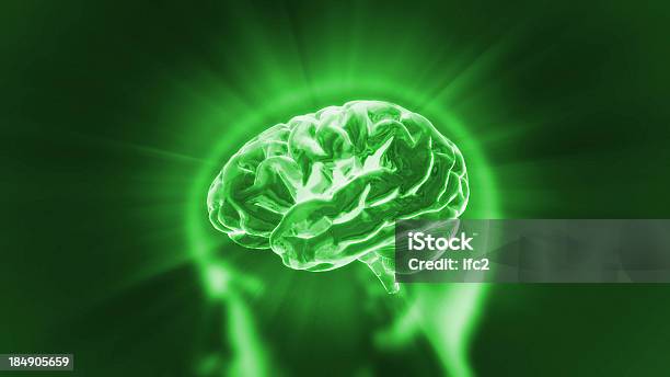 Brain Green Flare Stock Photo - Download Image Now - Abstract, Anatomy, Backgrounds