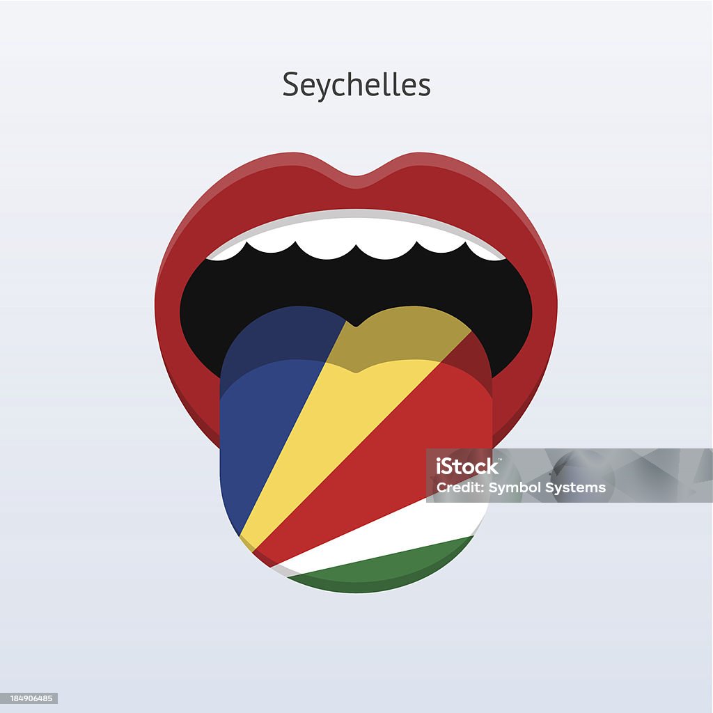 Seychelles lingua.  Astratto Lingua umana. - arte vettoriale royalty-free di Aperto