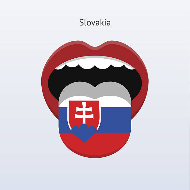 Slovakia language. Abstract human tongue. Slovakia language. Abstract human tongue. Vector illustration. карта номерів України stock illustrations