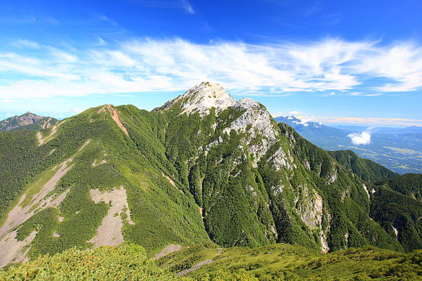 Japan Alps Mt. Kaikomagatake Japan Alps Mt. Kaikomagatake in summer, Yamanashi, Japan akaishi mountains stock pictures, royalty-free photos & images