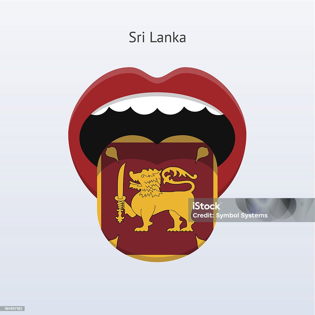 スリランカの言語。 抽象的な人間の舌革 - アイコンのロイヤリティフリーベクトルアート