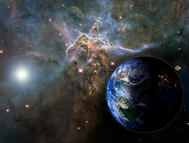 The Earth is a 3D render made with \