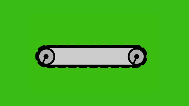Conveyor belt Animated Green Screen with Gear. 4K