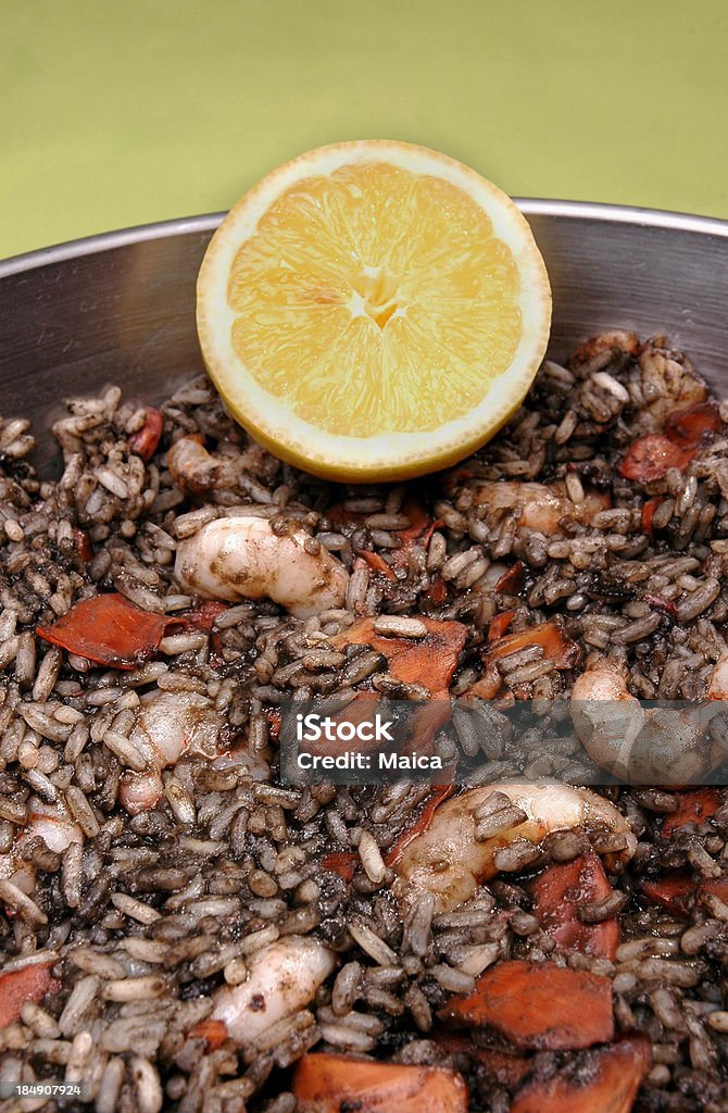 카탈루냐어 블랙 Rice - 로열티 프리 건강에 좋지 않은 음식 스톡 사진