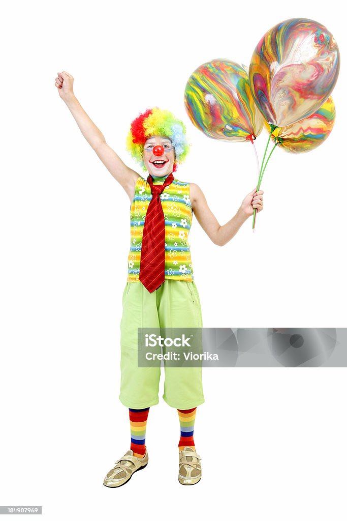Jeune clown avec des ballons - Photo de Cirque libre de droits