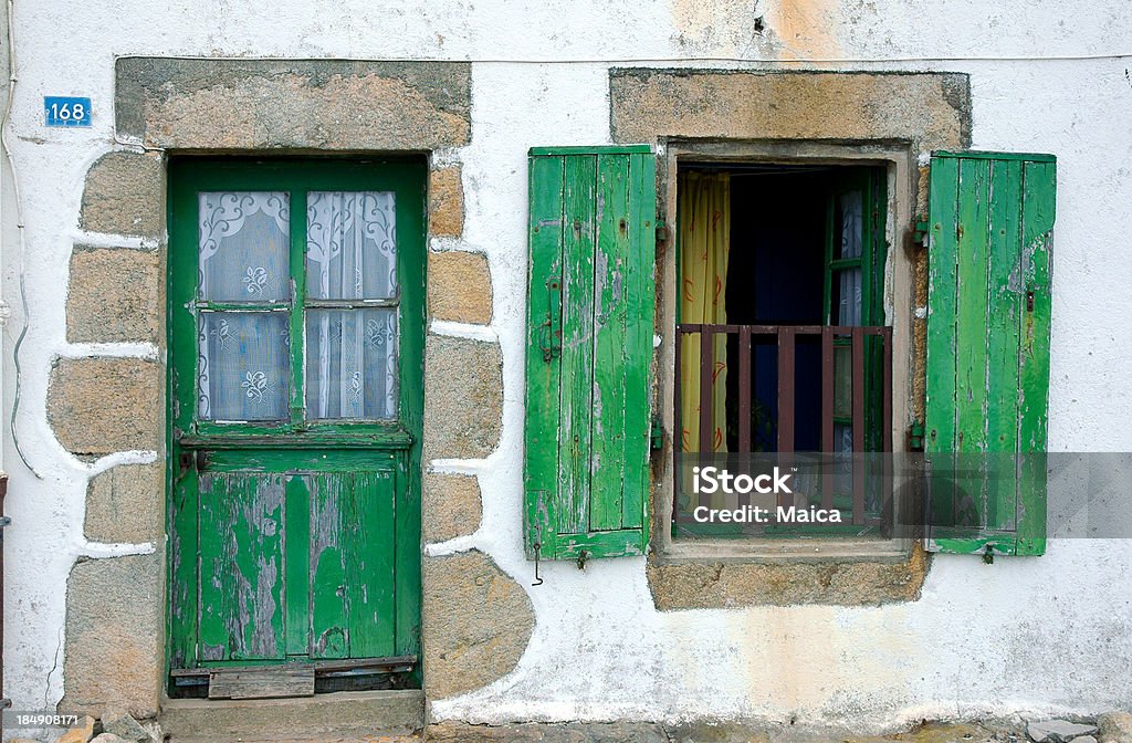 Rural door and window In a Brittany's (France) town.Doors: Architecture Stock Photo