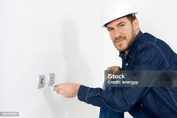 Eletricista - Fotografias de stock e mais imagens de Arame - Arame, Azul, Cabo