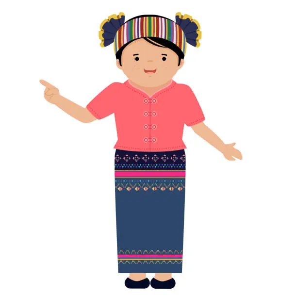 Vector illustration of shan people