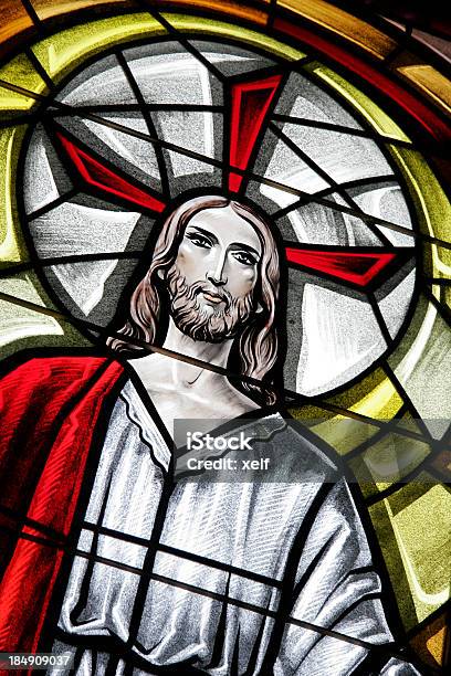 Stained Glass Icon Stock Photo - Download Image Now - Jesus Christ, Stained Glass, Assistance
