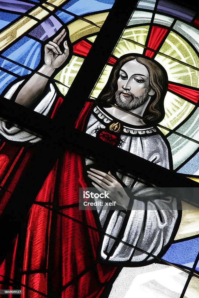 ステンドグラスのアイコン - イエス キリストのロイヤリティフリーストックフォト
