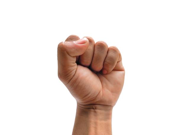 istock Male hands making fists isolated on a white background. 1849092873