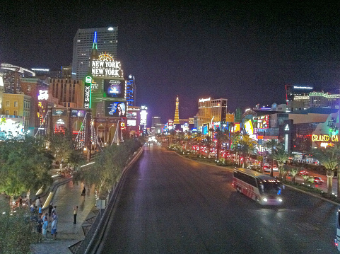 Amazing night landscape to Las Vegas Strip, Las Vegas Blvd night, Nevada, United States, May 31 2015