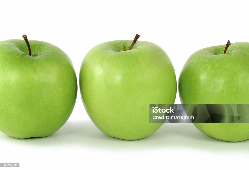 Drei grünen Äpfeln - Lizenzfrei Apfel Stock-Foto
