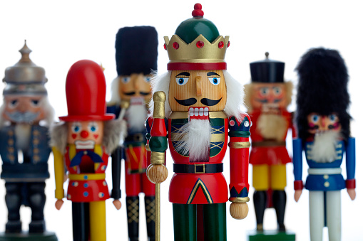 Group of Nutcrackers on white background